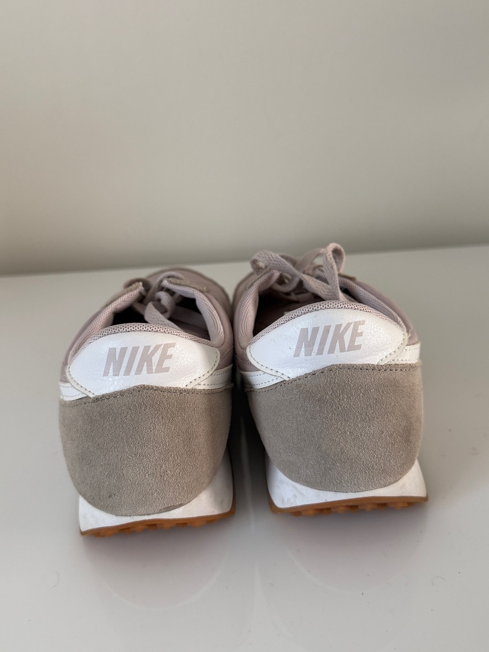 Nike Women's Dusty Pink and White Retro Runner Sneakers - Picture 5 of 6